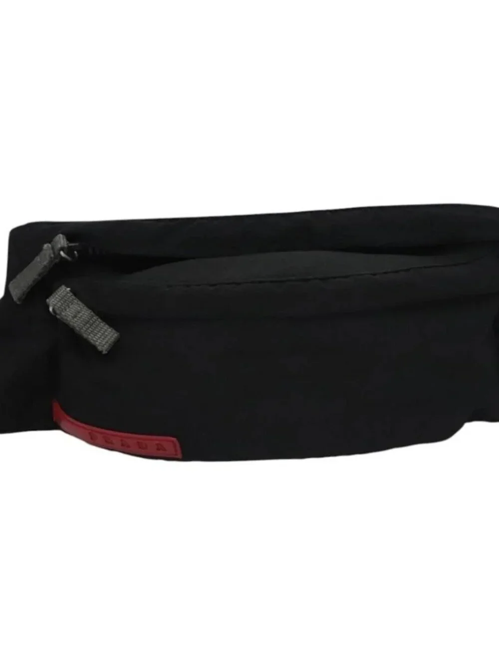 PRADA Sports Waist Bag Nylon Black Gray Silver Auth ar13262